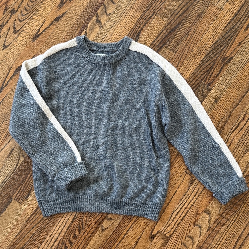 Zara Kids Gray Sweater with White Stripes